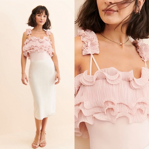 Free People / For The Frill Of It Bodysuit in Pink - Picture 3 of 9